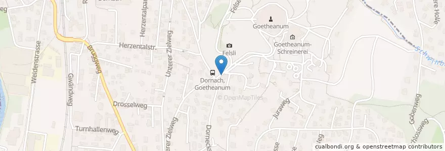 Mapa de ubicacion de Dornach Goetheanum en سويسرا, Solothurn, Amtei Dorneck-Thierstein, Bezirk Dorneck, Dornach.
