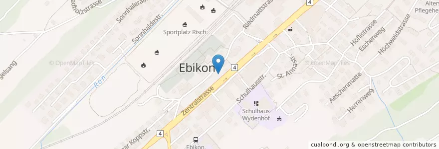 Mapa de ubicacion de Ebikon Kirche en Schweiz/Suisse/Svizzera/Svizra, Luzern, Ebikon.