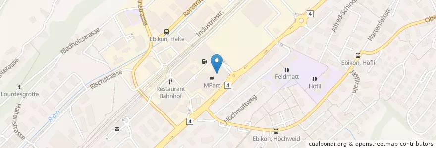 Mapa de ubicacion de Ebikon Migros M-Parc en سوئیس, Luzern, Ebikon.