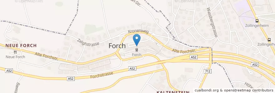 Mapa de ubicacion de Forch Bahnhof en Suiza, Zúrich, Bezirk Meilen, Bezirk Uster, Küsnacht (Zh), Maur.
