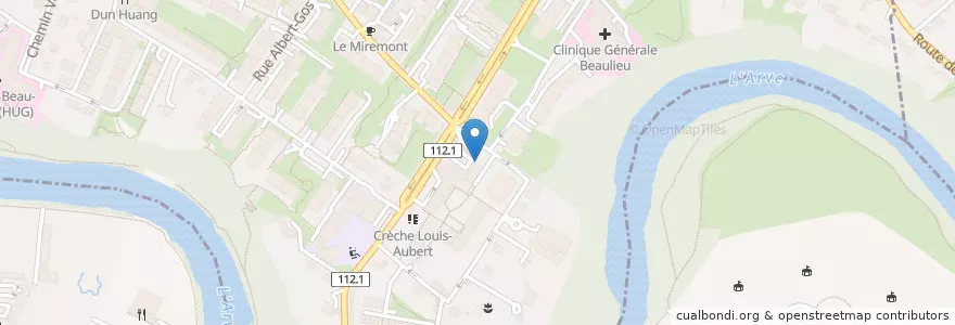 Mapa de ubicacion de Mobility Car Sharing Cité Universitaire en Schweiz/Suisse/Svizzera/Svizra, Genève, Genève, Genève.