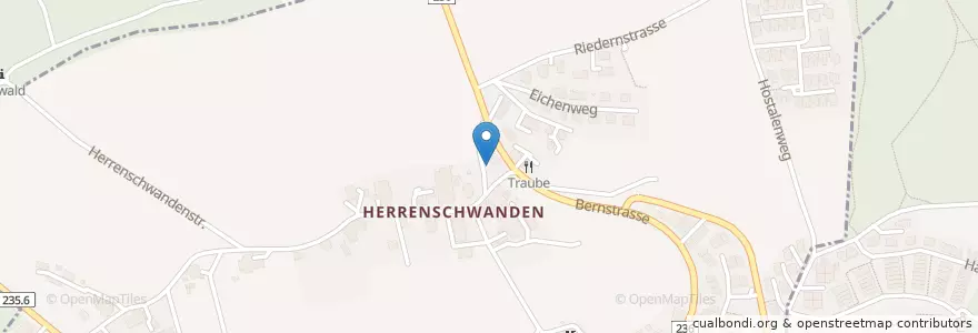 Mapa de ubicacion de Herrenschwanden Dorf / Altes Schulhaus en Schweiz/Suisse/Svizzera/Svizra, Bern/Berne, Verwaltungsregion Bern-Mittelland, Verwaltungskreis Bern-Mittelland, Kirchlindach.