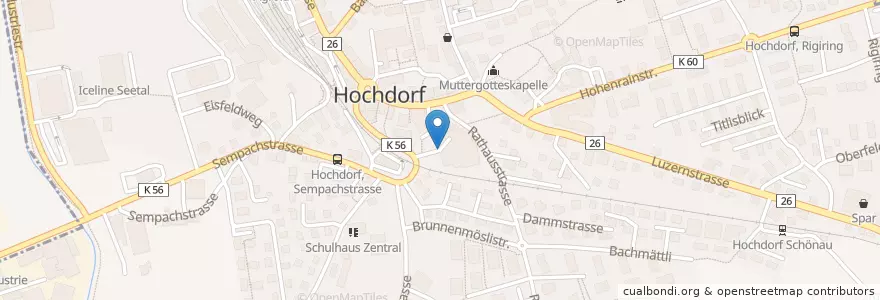 Mapa de ubicacion de Hochdorf Migros Seetal-Center en Suisse, Lucerne, Hochdorf.