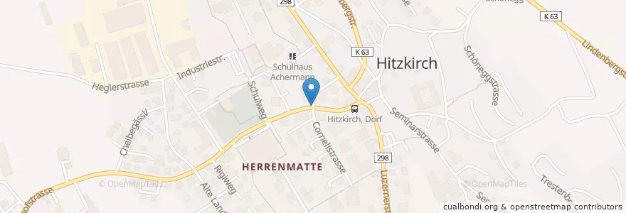 Mapa de ubicacion de Hitzkirch Dorf en Schweiz/Suisse/Svizzera/Svizra, Luzern, Hitzkirch.