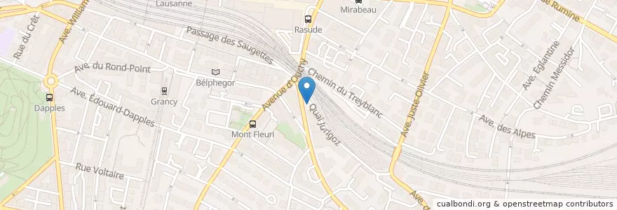 Mapa de ubicacion de Lausanne Montchoisi / Closelet en سوئیس, Vaud, District De Lausanne, Lausanne.