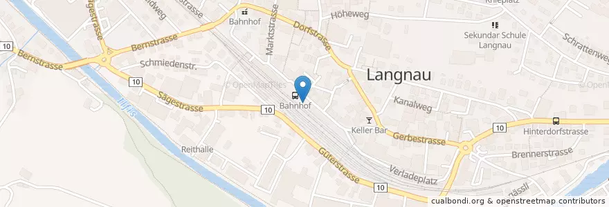 Mapa de ubicacion de Langnau i.E. Bahnhof en 스위스, 베른, Verwaltungsregion Emmental-Oberaargau, Verwaltungskreis Emmental, Langnau Im Emmental.
