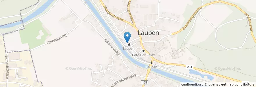 Mapa de ubicacion de Laupen (BE) Bahnhof en Svizzera, Berna, Verwaltungsregion Bern-Mittelland, Verwaltungskreis Bern-Mittelland, Laupen.