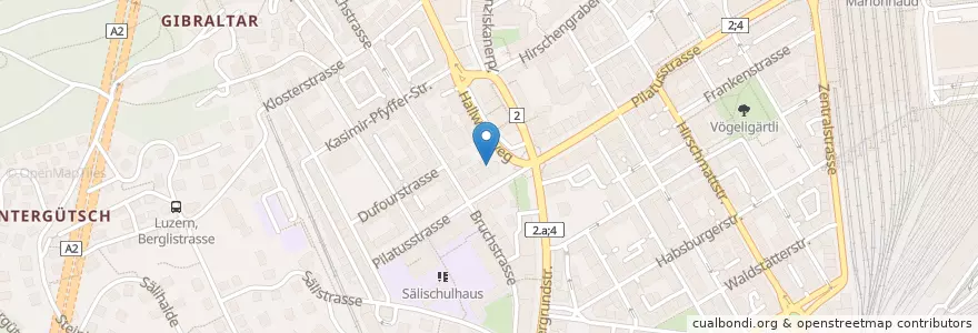 Mapa de ubicacion de Luzern Pilatusplatz en سوئیس, Luzern, Luzern.