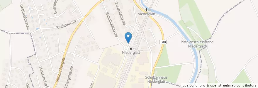 Mapa de ubicacion de Niederglatt Bahnhof en スイス, チューリッヒ, Bezirk Dielsdorf, Niederglatt.