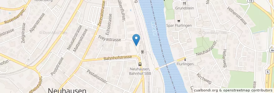Mapa de ubicacion de Neuhausen a. Rheinfall Bahnhof en Suíça, Zurique, Bezirk Andelfingen.