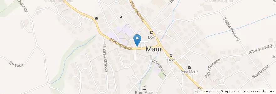 Mapa de ubicacion de Maur Dorf en Suisse, Zurich, Bezirk Uster, Maur.