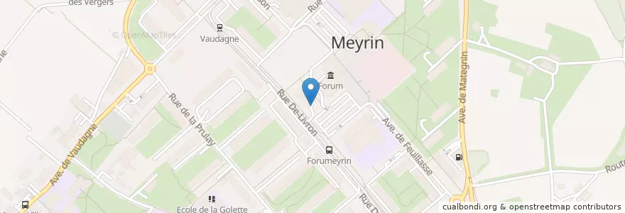 Mapa de ubicacion de Meyrin Centre Commercial en Schweiz/Suisse/Svizzera/Svizra, Genève, Meyrin, Genève, Meyrin.