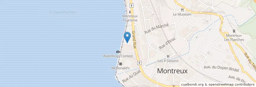 Mapa de ubicacion de Montreux Parking du Marché en 스위스, Vaud, District De La Riviera-Pays-D’Enhaut, Montreux.