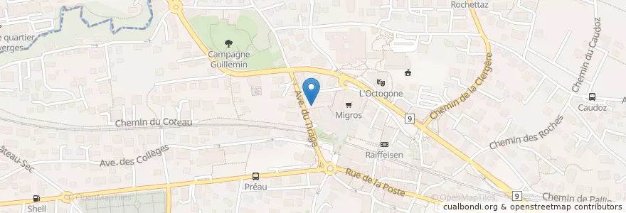Mapa de ubicacion de Pully Gare en Switzerland, Vaud, District De Lavaux-Oron, Pully.
