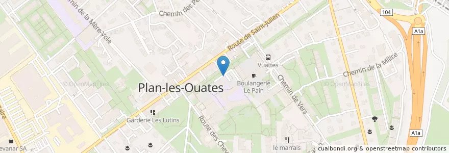 Mapa de ubicacion de Plan-les-Ouates Square des footballeurs en سوئیس, ژنو, ژنو.