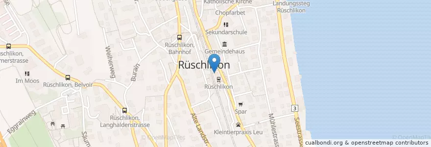 Mapa de ubicacion de Rüschlikon Bahnhof en Switzerland, Zürich, Bezirk Horgen, Rüschlikon.