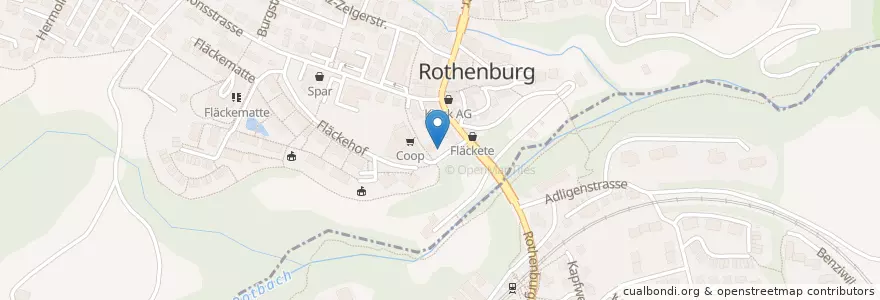 Mapa de ubicacion de Rothenburg Flecken en 瑞士, Luzern, Rothenburg.