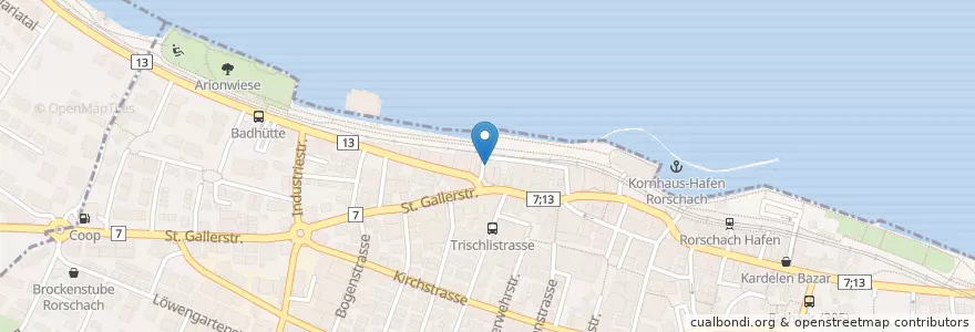 Mapa de ubicacion de Rorschach Hauptstrasse en 瑞士, Sankt Gallen, Wahlkreis Rorschach, Rorschach.