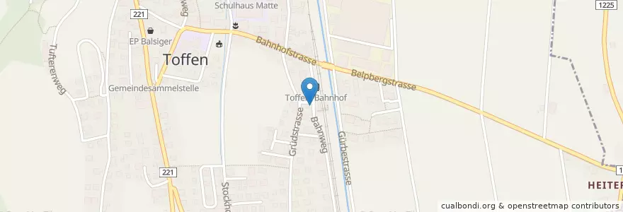 Mapa de ubicacion de Toffen Bahnhof en Suíça, Berna, Verwaltungsregion Bern-Mittelland, Verwaltungskreis Bern-Mittelland, Toffen.