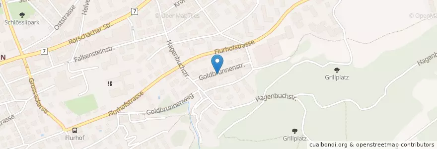 Mapa de ubicacion de St. Gallen Hagenbuech en Швейцария, Санкт-Галлен, Wahlkreis St. Gallen, St. Gallen.