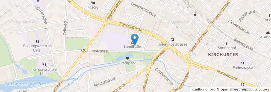 Mapa de ubicacion de Uster Quellenstrasse en Switzerland, Zurich, Bezirk Uster, Uster.