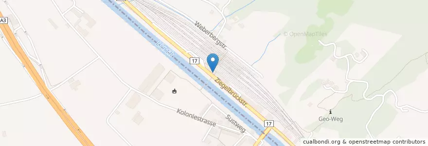 Mapa de ubicacion de Ziegelbrücke Bahnhof en Schweiz/Suisse/Svizzera/Svizra, Sankt Gallen, Wahlkreis See-Gaster, Schänis.