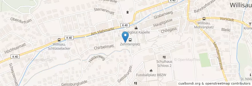 Mapa de ubicacion de Willisau Zehntenplatz en Schweiz/Suisse/Svizzera/Svizra, Luzern, Willisau.