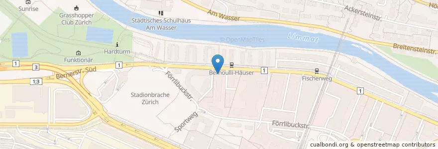 Mapa de ubicacion de Zürich Kraft - Werk 1 en Suisse, Zurich, District De Zurich, Zurich.