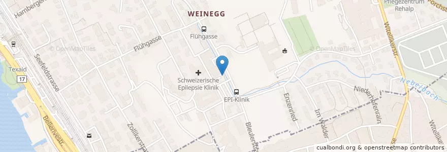 Mapa de ubicacion de Zürich EPI - Klinik en سويسرا, زيورخ, Bezirk Zürich, Zürich.