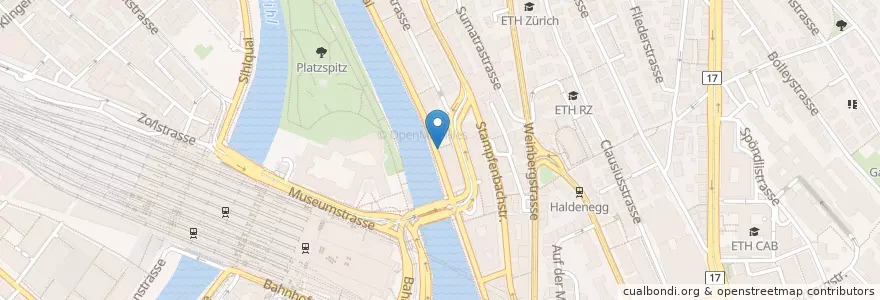 Mapa de ubicacion de Zürich Stampfenbachplatz / Neumühlequai en İsviçre, Zürih, Bezirk Zürich, Zürich.