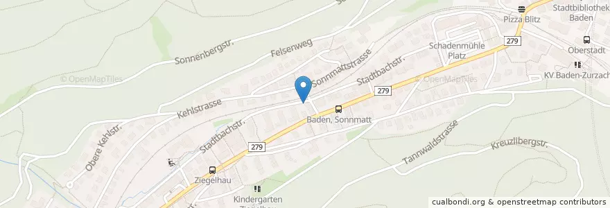 Mapa de ubicacion de Baden Meierhof en Switzerland, Aargau, Bezirk Baden, Baden.