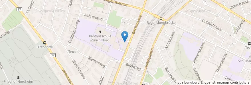 Mapa de ubicacion de Zürich Unterstrass / Birchplatz en Suisse, Zurich, District De Zurich, Zurich.