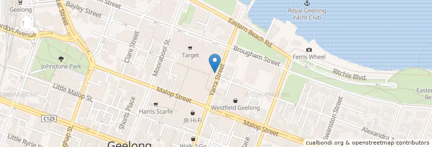Mapa de ubicacion de Westfield Geelong en オーストラリア, ビクトリア, City Of Greater Geelong.