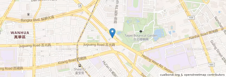 Mapa de ubicacion de CPC en 타이완, 신베이 시, 타이베이시, 완화 구, 중정 구.