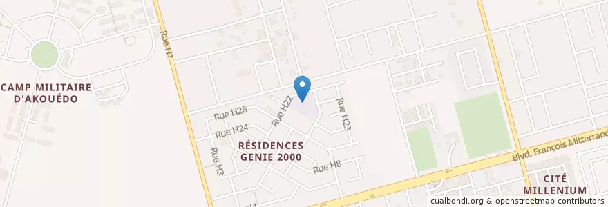 Mapa de ubicacion de Groupe Scolaire Genie 2000 en ساحل العاج, أبيدجان, Cocody.