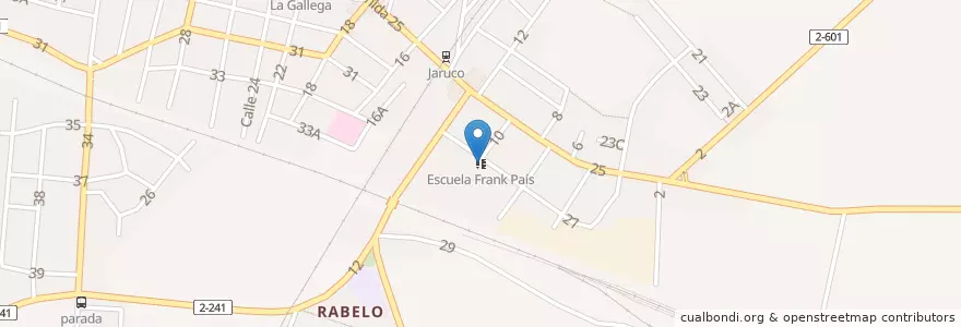 Mapa de ubicacion de Escuela Frank País en キューバ, Mayabeque, Jaruco.