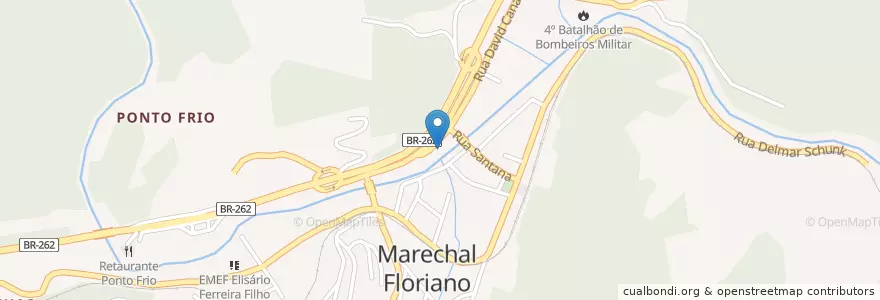 Mapa de ubicacion de Prefeitura Municipal de Marechal Floriano en Brasil, Región Sudeste, Espírito Santo, Região Geográfica Intermediária De Vitória, Microrregião Afonso Cláudio, Marechal Floriano.
