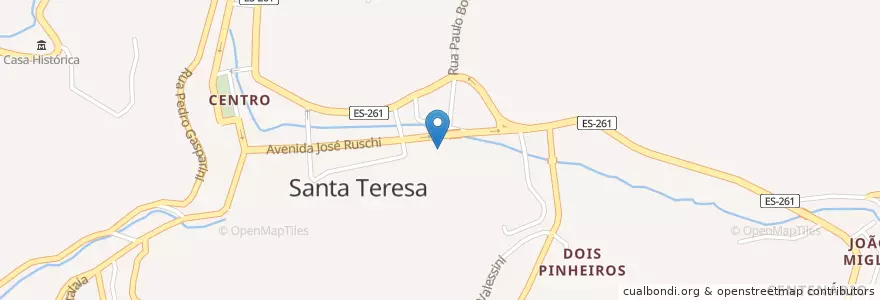 Mapa de ubicacion de Prefeitura Municipal de Santa Teresa en Brezilya, Güneydoğu Bölgesi, Espírito Santo, Microrregião Santa Teresa, Região Geográfica Intermediária De Vitória, Santa Teresa.