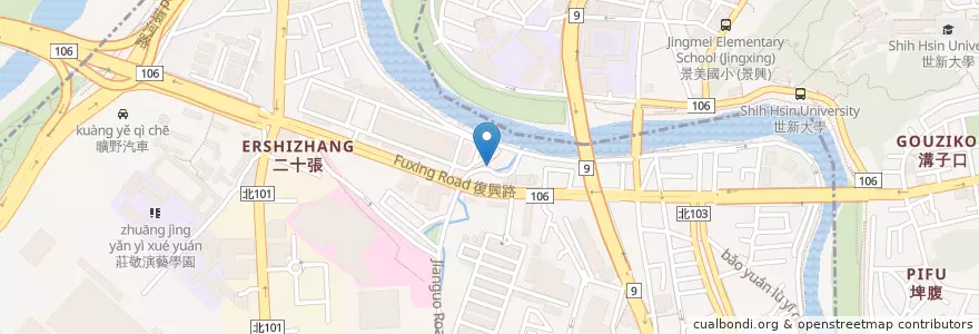 Mapa de ubicacion de 二十張土地公廟 en 台湾, 新北市, 新店区.