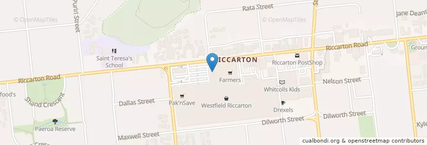 Mapa de ubicacion de ASB en ニュージーランド, カンタベリー, Christchurch City, Halswell-Hornby-Riccarton Community.
