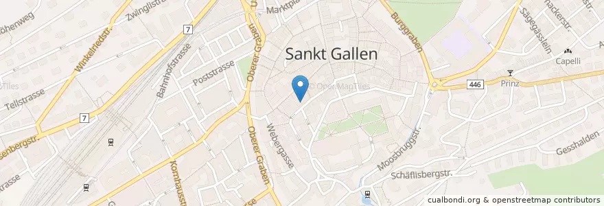 Mapa de ubicacion de Indian Palace en سوئیس, Sankt Gallen, Wahlkreis St. Gallen, St. Gallen.