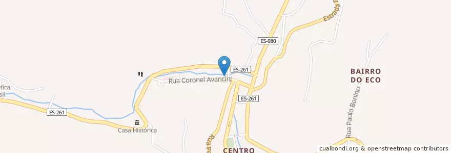 Mapa de ubicacion de Cantina Italiana en Brazilië, Regio Zuidoost, Espírito Santo, Microrregião Santa Teresa, Região Geográfica Intermediária De Vitória, Santa Teresa.