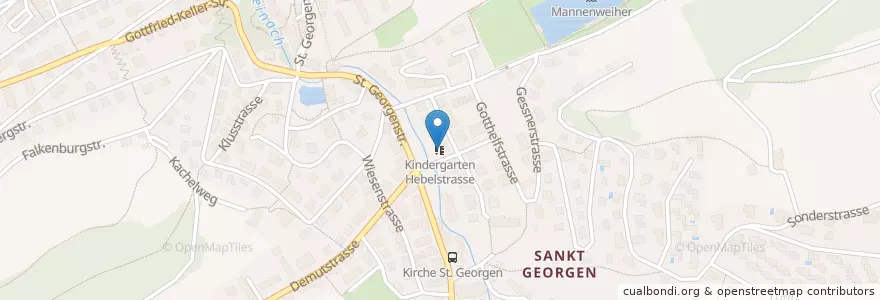 Mapa de ubicacion de Kindergarten Hebelstrasse en İsviçre, Sankt Gallen, Wahlkreis St. Gallen, St. Gallen.