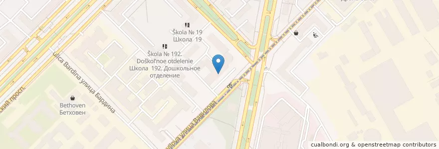 Mapa de ubicacion de РосЕвроБанк en Russland, Föderationskreis Zentralrussland, Moskau, Südwestlicher Verwaltungsbezirk, Гагаринский Район.