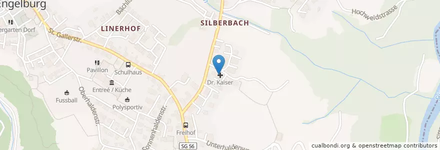 Mapa de ubicacion de Dr. Kaiser en Schweiz/Suisse/Svizzera/Svizra, Sankt Gallen, Wahlkreis St. Gallen, Gaiserwald.