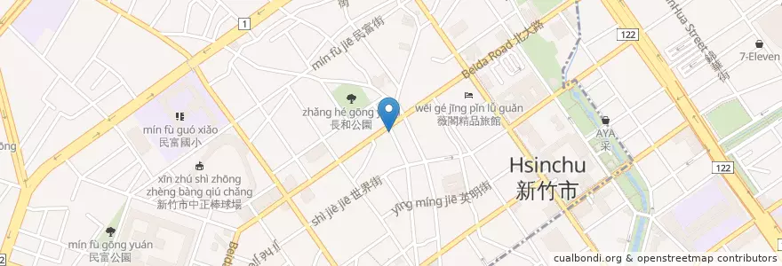 Mapa de ubicacion de HILA咖啡外帶吧 en تايوان, مقاطعة تايوان, سين شو, 北區.