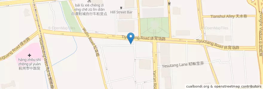 Mapa de ubicacion de 凡人咖啡馆 Common's Place en China, Zhejiang, Hangzhou, 下城区.