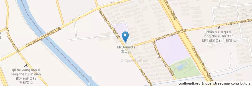 Mapa de ubicacion de 麦当劳 en الصين, تشيجيانغ, هانغتشو, 下城区, 朝晖街道.