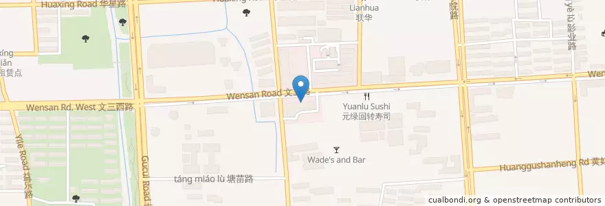 Mapa de ubicacion de 必胜客 en 中国, 浙江省, 杭州市, 西湖区.