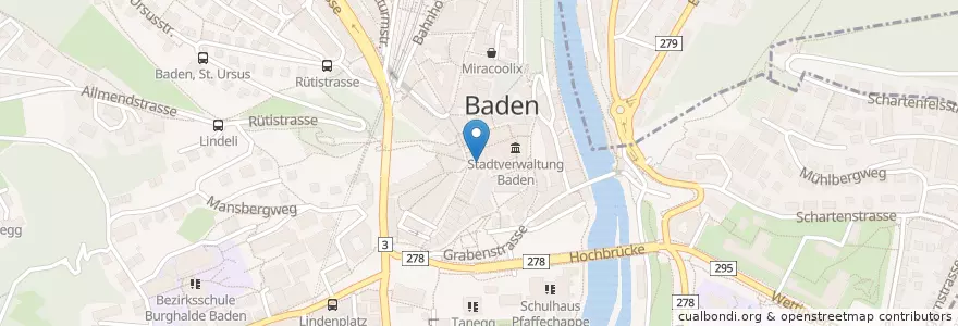 Mapa de ubicacion de Mr. Pickwick en Switzerland, Aargau, Bezirk Baden, Baden.